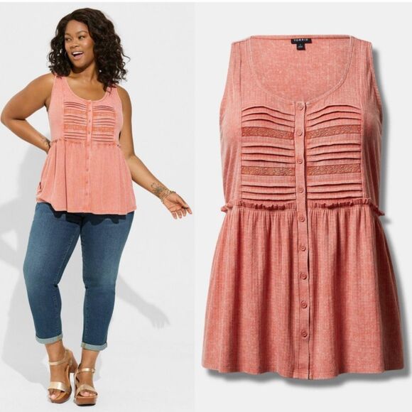 torrid Tops - Torrid Button Down Panel Tank